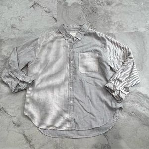 American Eagle Boyfriend Button Down Cotton Shirt Size Medium M